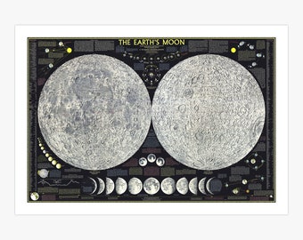 Vintage 1969 Map Of The Earth's Moon Canvas Print