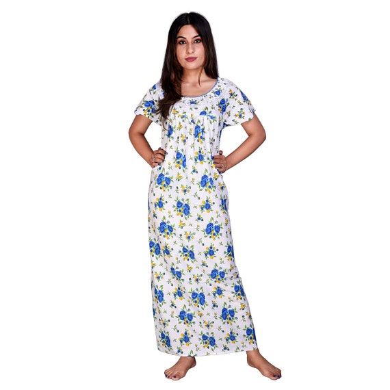 Women Cotton Tan Nighty Night Gown 