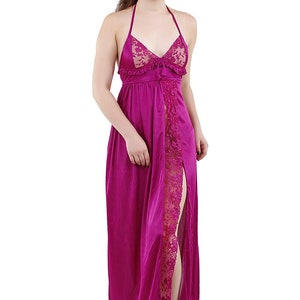 Women Satin Hot Nighty Sexy Night Gown Chemise Sleepwear Nightwear