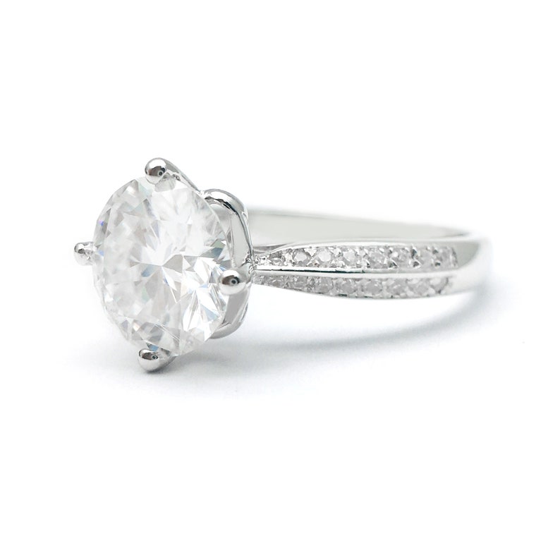 Moissanite ring promise ring for her gold modern Etsy