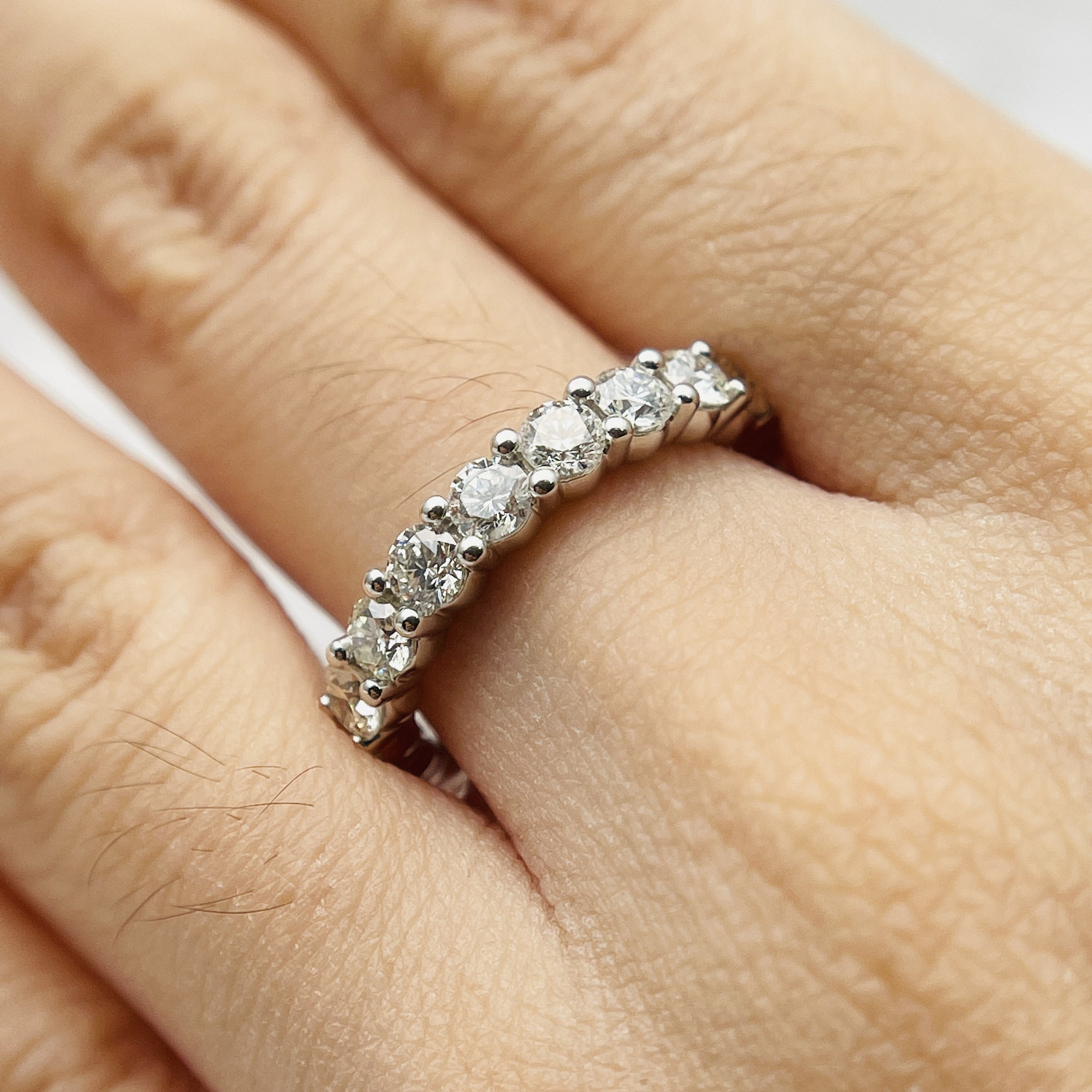 Moissanite Eternity Ring / Moissanite Solid Gold Eternity Band Etsy