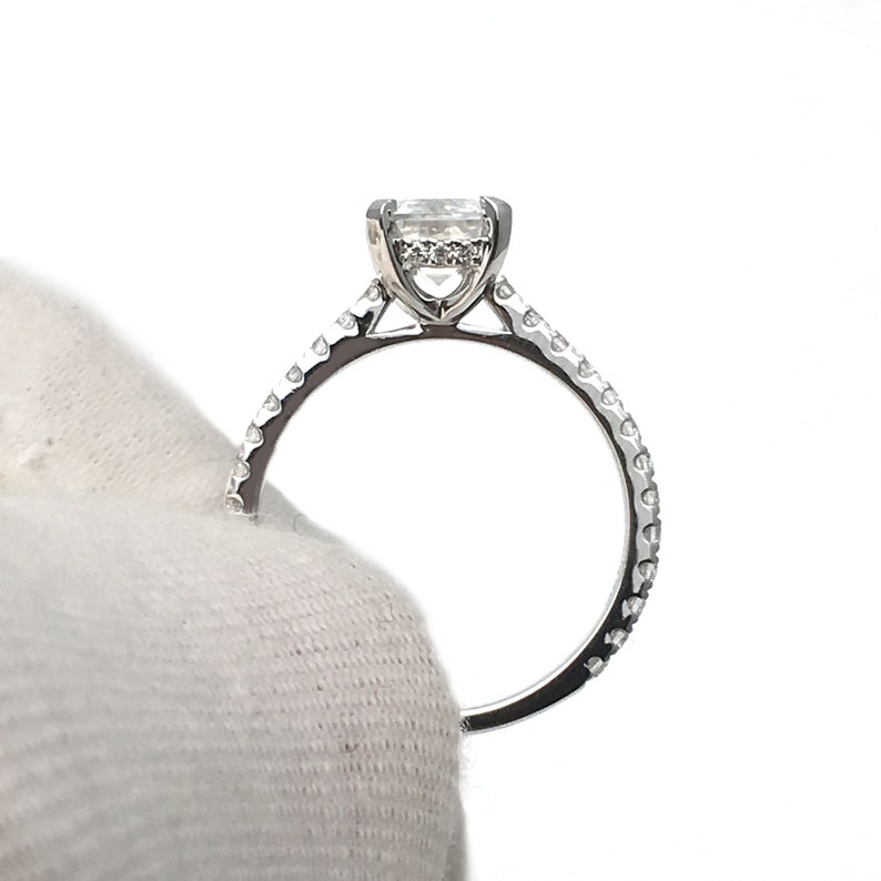 Moissanite Ring Moissanite Engagement Ring Gold Ring Emerald Etsy