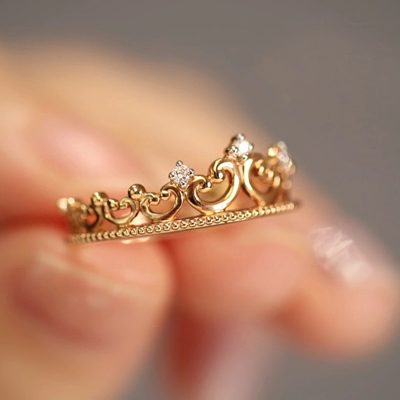 SALE 35% OFF - Rose Gold Diamond Tiara Ring