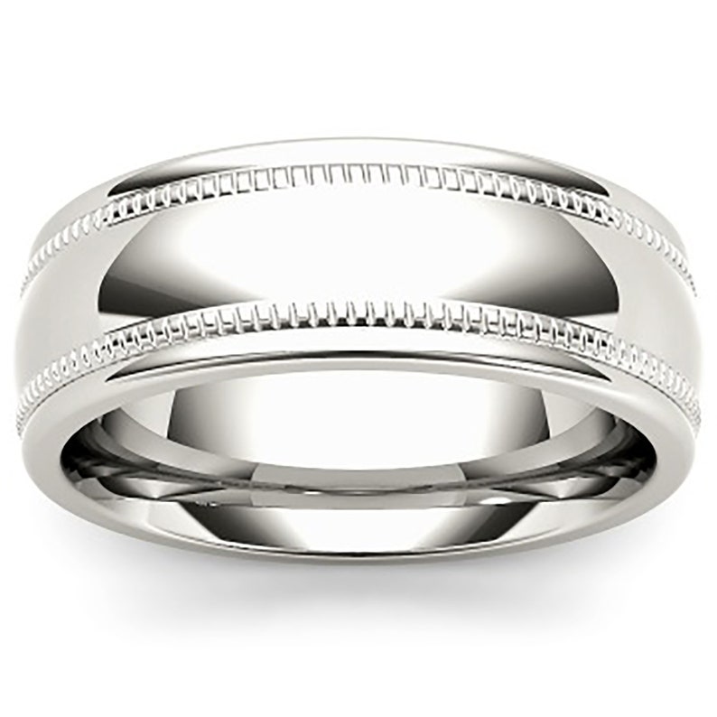 Mens Promise Ring /solid White Gold Mens Wedding Ring / Solid Etsy