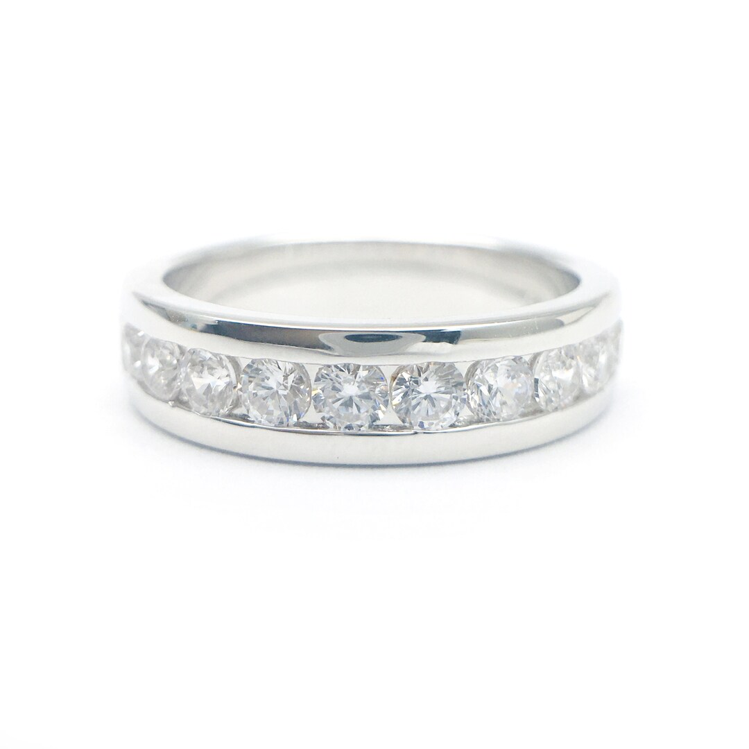 Mens Moissanite Ring/solid Gold Mens Moissanite Ring/white Etsy