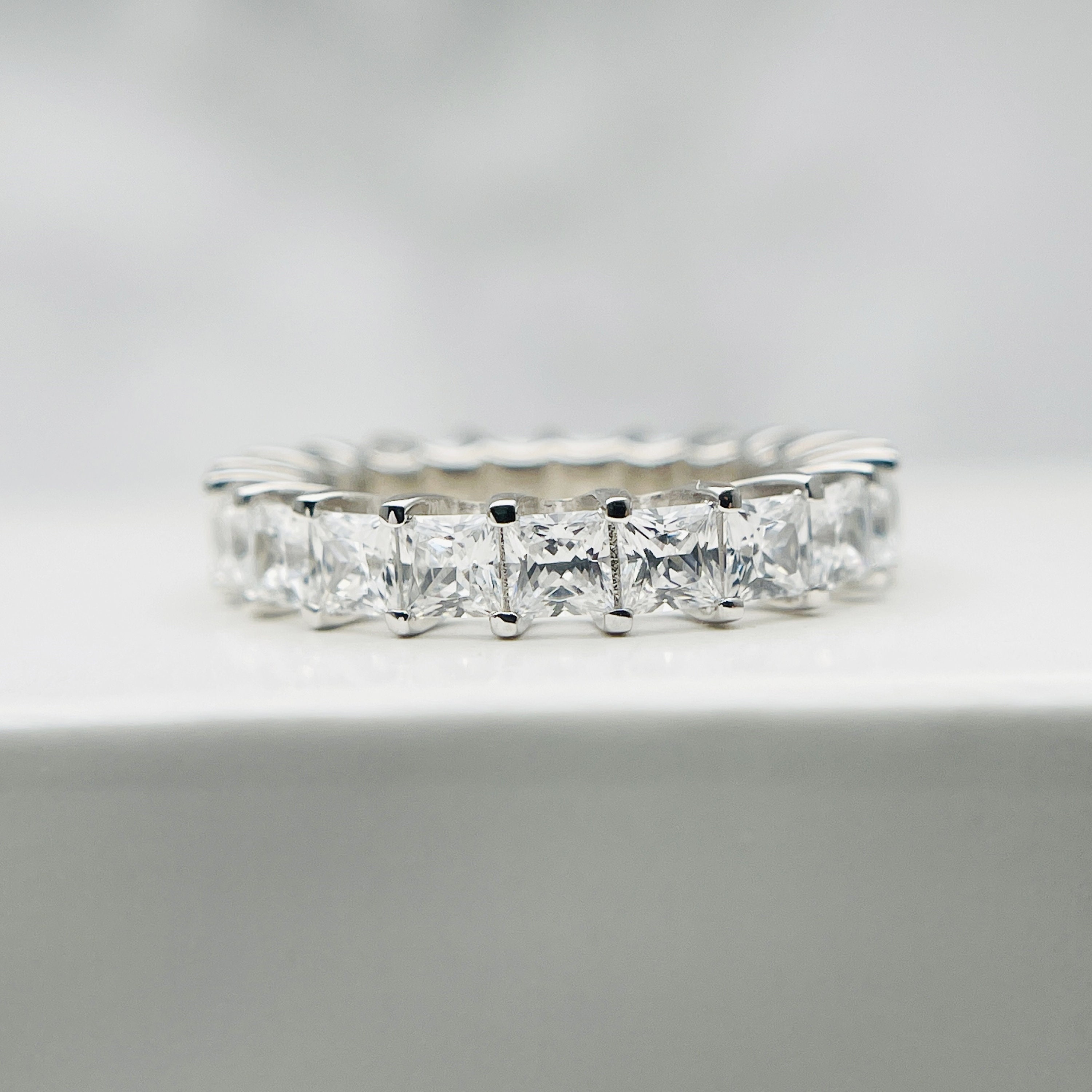 Moissanite Band / Moissanite Eternity Wedding Band / Solid Etsy UK