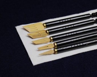 Stylos qalam en bambou pour calligraphie arabe - lot de 5 (1 - 5 - 10 - 15 - 20 mm)