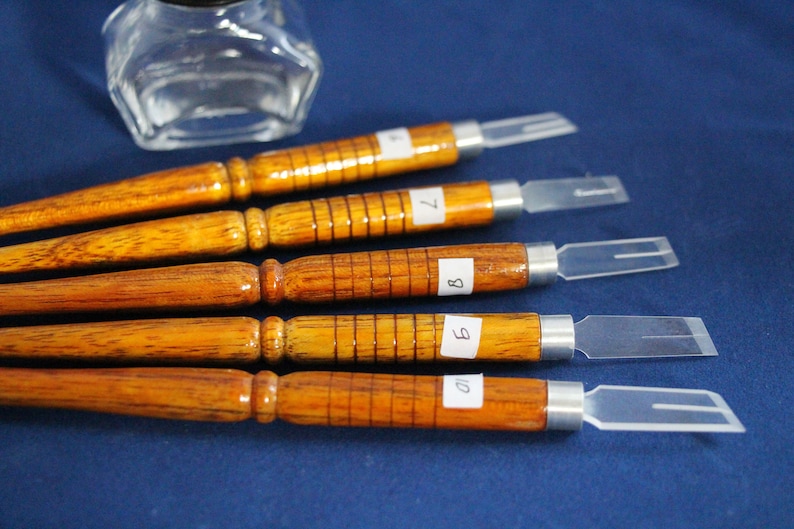 set of 5 Acrylic plastic qalam pen for Arabic Islamic calligraphy 21 to 25mm