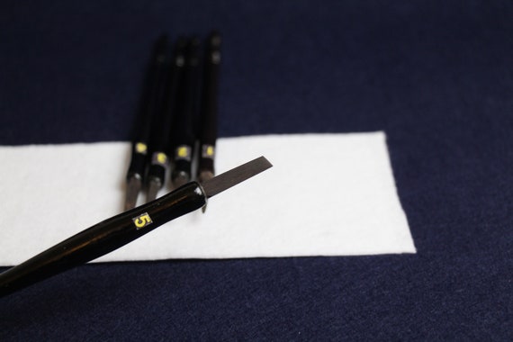 Set of 5 Qalam Pens With Ebony Nibs for Arabic Calligraphy: 1, 2, 3, 4, and  5 Mm Wide Nibs, Black Handle 