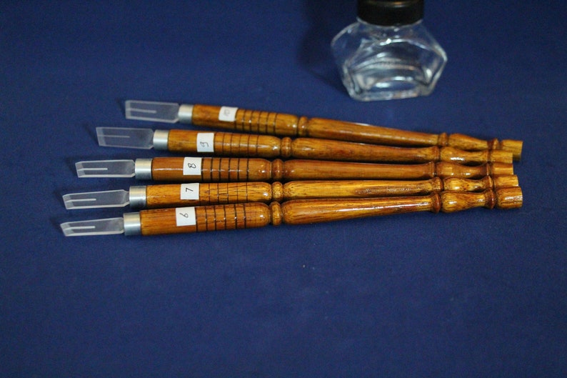 set of 5 Acrylic plastic qalam pen for Arabic Islamic calligraphy 21 to 25mm