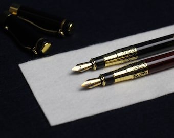 Japanese Calligraphic Ink Pen With Chiyogami Paper Decoration With