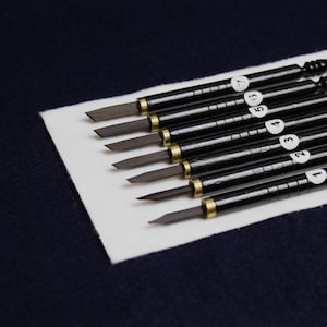 Set von 7 Javi Qalam Stiften für Arabische Kalligraphie: 1 - 7 mm
