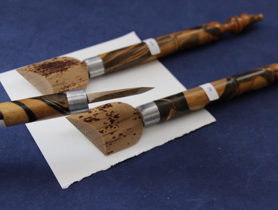 41-45 mm Single extra wide spotted bamboo qalam pens for Arabic calligraphy