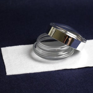 Wide mouth glass inkwell with metallic lid - 50 ml