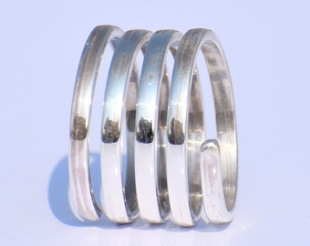 Spiraal ring, 925 zilveren ring, handgemaakte ring, dikke ring, band ring, verstelbare ring, wervel ring, unisex ring, huwelijks geschenk