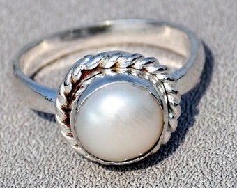 Natural Pearl Ring, Freshwater Pearl, Baroque Pearl Ring, Beach Ring, Sterling Silver Ring, Statement Ring, Personalized Gifts, Ring For Her