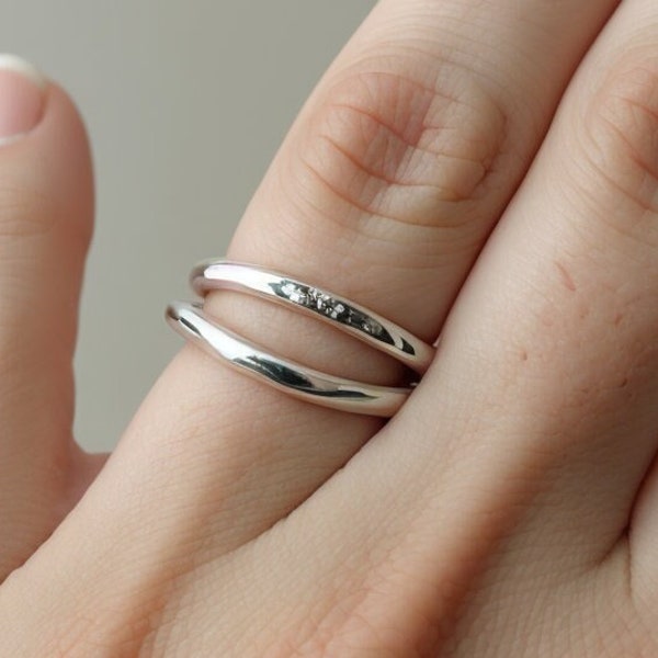 Silver Thin Band Ring, Split Shanks Ring, Handmade Ring, 925 Sterling Silver Ring, Minimalist Jewelry, Chunky Ring, Boho Ring, Gift For Her