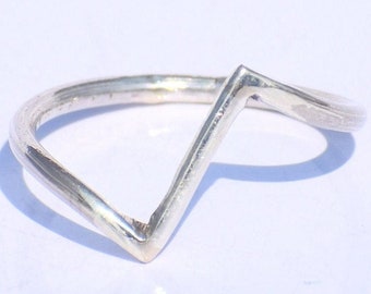 Zilveren staafring, handgemaakte ring, dunne zilveren ring, 925 zilveren ring, zilveren sierlijke ring, duimring, unisex ring, stapelring