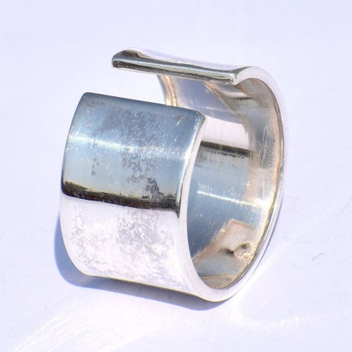 Bague en argent, bague en argent sterling 925, bague minimaliste, bague en argent déclaration, grosse bague, bague à large bande,bijoux pour