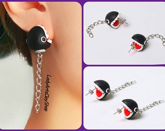 ** ~ cadena Chomp pendientes ~ Super Mario World ~ Hecho a Mano Fimo ~ **