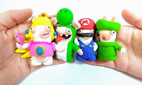 Mario Rabbids Kingdom Battle Mario Oddysey Figures Etsy - figurine pop brawl stars leon