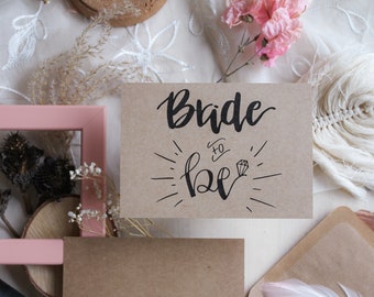 Bride to Be Postcard, Kraft Paper, Envelope Optional, Gift Wife, Greeting Card, Congratulations Card Bride, Bridal Shower, Wedding, Engagement