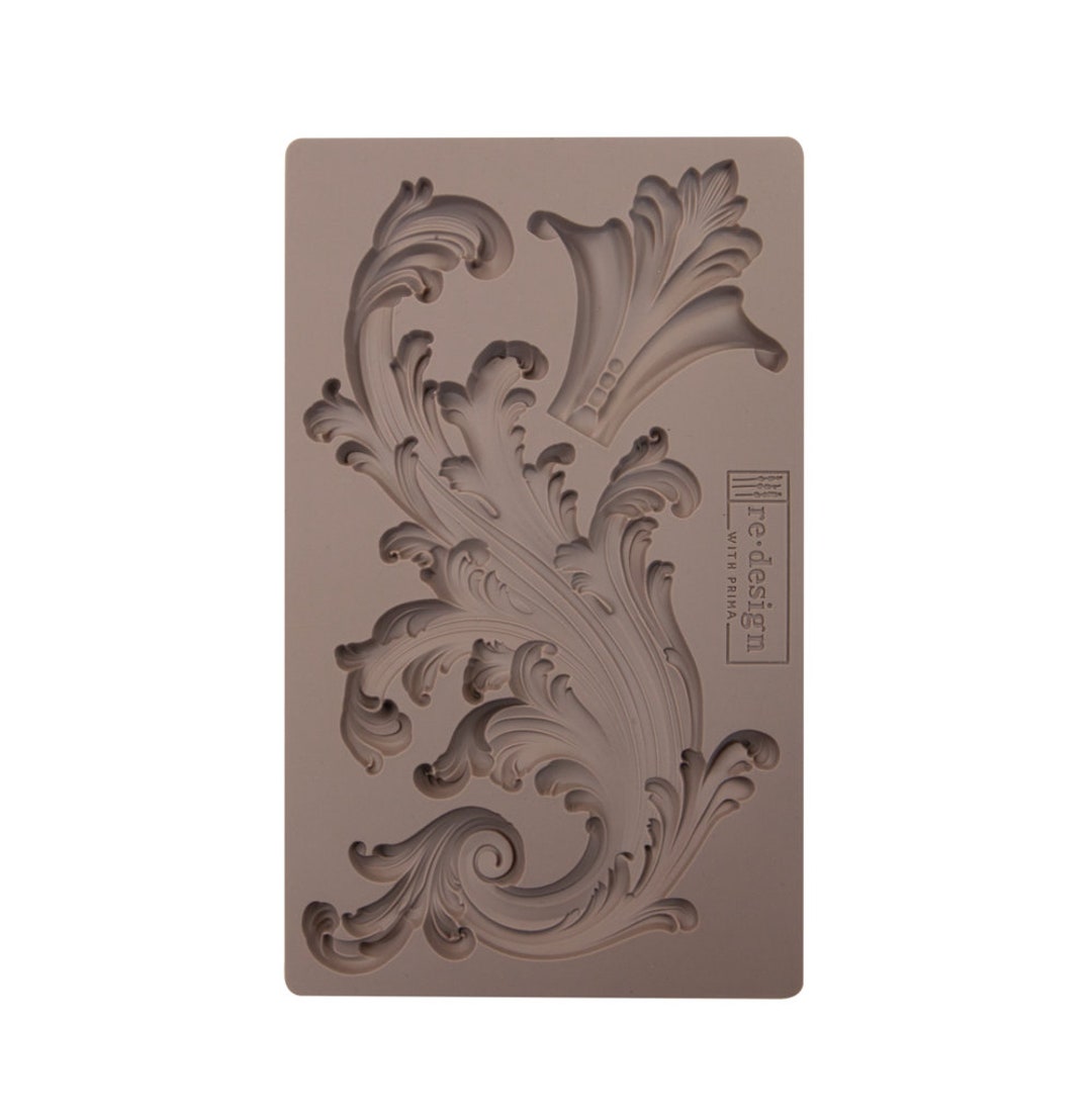 Moule En Silicone Pour Pâtisserie – Motifs Rouleaux Ornés Avec Rose Centrale