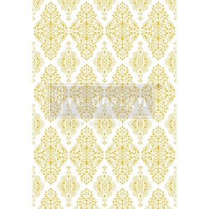 Gold Damask Decor Transfer- Kacha Furniture, by REDESIGN WITH PRIMA