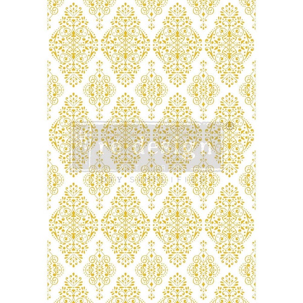 Gold Damask Decor Transfer- Kacha Furniture, by REDESIGN WITH PRIMA