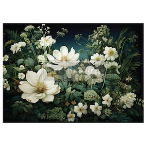 Contrast of Night and Day- A1 Fibre Fiber Decoupage Paper- REDESIGN WITH PRIMA