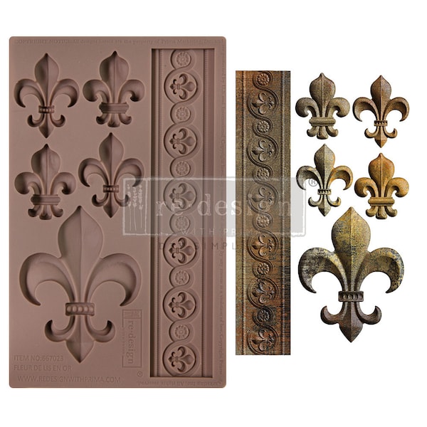 Fleur de Lis En Or Decor Mould from REDESIGN WITH PRIMA, Silicone mould