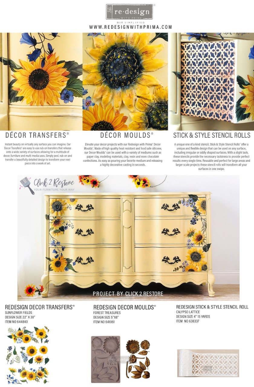 Sunflower Fields - Furniture Transfer - ReDesign with Prima