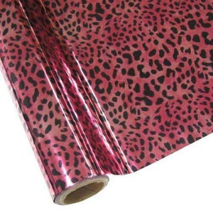 Roze luipaardprint- Artistieke schilderstudio- Wrijf op decoratieve metaalfolie