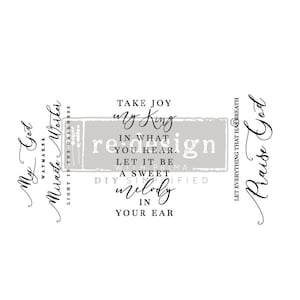 Puede incluir: Un diseño gris y blanco con el texto "Take Joy My King" y "redesign" en lo que escuchas, deja que sea una dulce melodía en tu oído.