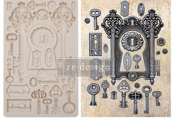 Locks and Keys Decor Mould, Finnabair from REDESIGN WITH PRIMA, Silicone mould