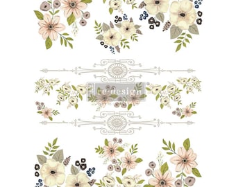 Painted Florals Decor Transfer, REDESIGN WITH PRIMA, Prima Marketing *New for 2022*