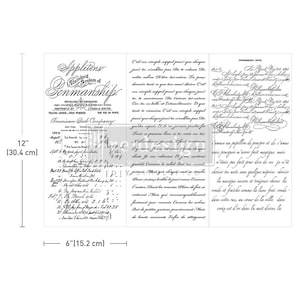 Vintage Script Mastery Small Transfer, RINNOVA CON PRIMA - 3 fogli ciascuno da 6"x12" inclusi