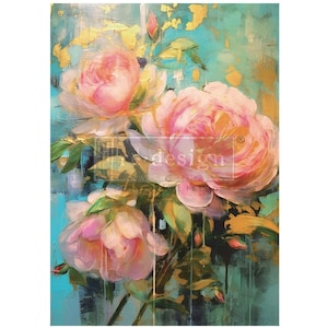 Bold Blooms- A1 Fibre Fiber Decoupage Paper- REDESIGN WITH PRIMA
