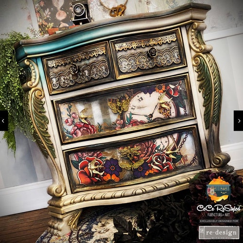 KACHA GOLDDAMASK Decor Transfer Redesign With Prima Etsy