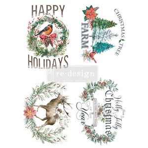 Holly Jolly Xmas Decor Transfer, REDISEÑO CON PRIMA, Navidad, Vacaciones
