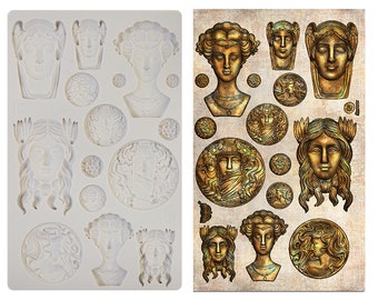 Vintage Portraits Decor Mould, REDESIGN WITH PRIMA, Silicone Craft Mould