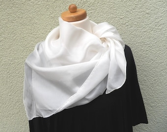 Foulards en soie 100% soie, 90 x 90 cm, blanc cassé à peindre ou à porter, diverses qualités