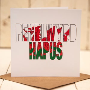 Penblwydd Hapus. Welsh Happy Birthday Karte.  Dragon Wörter. Code BB129
