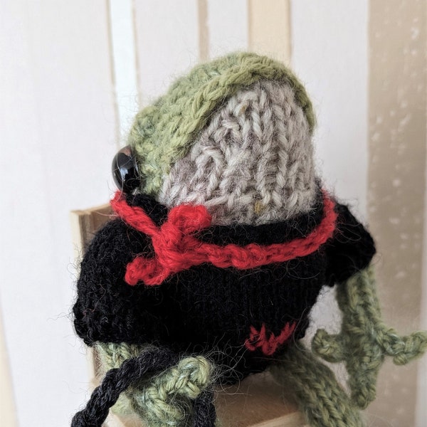 Frog, Frog, Knitted Frog with Sweater, Bag and Heart, Handmade, Froggy, TikTok