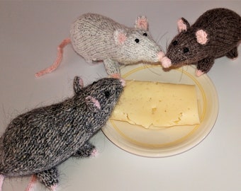 Ratte, Rat, gestrickt,