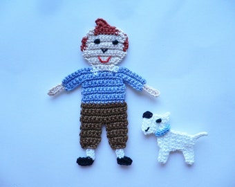 Timmi - Struppl, crocheted, crochet application, application, patches, accessories, crochet application
