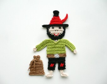 Robber, crocheted, applique, crochet applique, patch, accessories, crochet applique