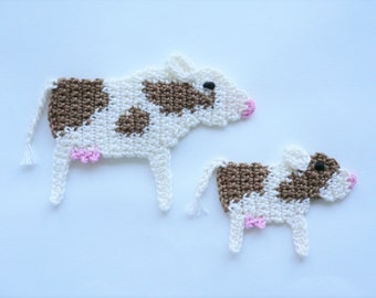 Cow Crochet Crochet Applique Applique Patches Accessories Crochet Applique