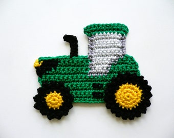 Tractor, crocheted, crochet application, application, patch, accessories, crochet application, vehicle,