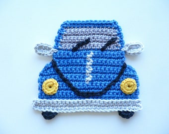 Cult car, car, crocheted, crochet application, patch, accessories, application, crochet application,